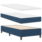 vidaXL Lit à Ressort avec Matelas et Banc Bleu 90x200 cm en Tissu