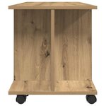 vidaXL Meuble TV roulettes chêne artisanal 80x40x45 cm bois ingénierie