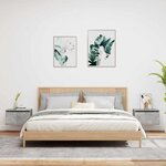 vidaXL Tables de chevet murales avec lumières LED 2 Pièces gris béton