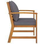 vidaXL Chaises de jardin lot de 2 avec coussin gris foncé Bois acacia