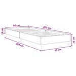 vidaXL Cadre de lit Chêne noir 80 x 200 cm Bois d'ingénierie