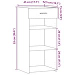 vidaXL Buffet chêne sonoma 45x42 5x93 cm bois d'ingénierie