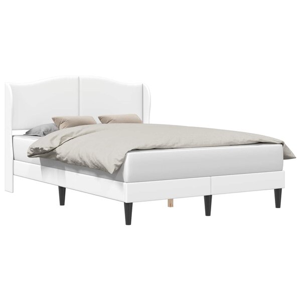 vidaXL Cadre de lit avec tête de lit Blanc 160 x 200 cm Simili cuir