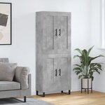 vidaXL Buffet haut Gris béton 69 5x34x180 cm Bois d'ingénierie