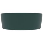 vidaXL Lavabo de luxe avec trop-plein Vert foncé mat 36x13cm Céramique