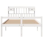 vidaXL Lit bibliothèque sans matelas blanc 160x200 cm bois pin massif