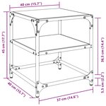 vidaXL Table basse avec dessus en verre transparent 40x40x45 cm acier