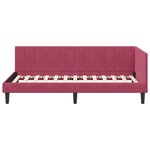 vidaXL Cadre de lit d'angle Rouge bordeaux 90 x 190 cm Velours