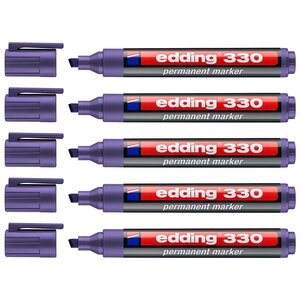 Marqueur Permanent 330 Violet Pointe Biseautée 1-5 mm x 5 EDDING