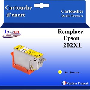 Cartouche Compatible pour Epson T02H4 / T02F4 (202XL) Jaune - T3AZUR