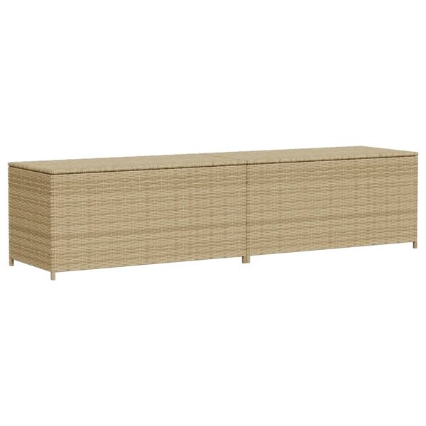 vidaXL Boîte de rangement de jardin mélange beige 469L résine tressée