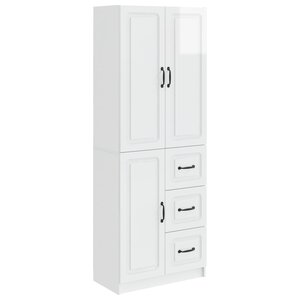 vidaXL Ensemble de Meubles 2 Pièces Blanc brillant Bois d'ingénierie