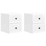 vidaXL Cabinet de chevet mural 2 Pièces Blanc brillant 33 x 34 5 x 40 cm