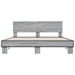 vidaXL Cadre de lit sonoma gris 160x200 cm bois d'ingénierie et métal