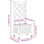 vidaXL Jardinière avec treillis et roues gris bois massif de sapin