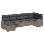 vidaXL Ensemble de Canapés avec coussin 7 Pièces Gris polyrotin