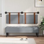 vidaXL Tête de lit suspendue Avec lumière LED Gris clair PU antique