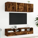 vidaXL Meubles TV muraux 2 Pièces chêne fumé 40x30x30cm bois d'ingénierie
