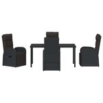 vidaXL Ensemble de salle à manger pour jardin 5 Pièces Noir polyrotin