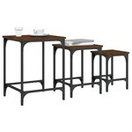 vidaXL Tables basses gigognes 3 Pièces chêne marron bois d'ingénierie