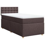 vidaXL Sommier à lattes de lit avec matelas Marron foncé 90x200 cm