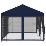 vidaXL Gazebo avec murs latéraux 6 x 3 m Bleu Polyester et Acier 190