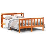 vidaXL Cadre de lit avec tête de lit cire marron 120x190cm bois de pin
