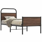 vidaXL Cadre de lit sans matelas 75x190cm chêne marron bois ingénierie