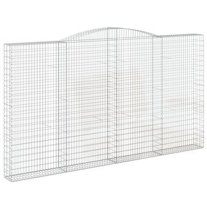 vidaXL Panier de gabions arqué 400x30x220/240 cm Fer galvanisé
