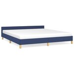 vidaXL Cadre de lit avec tête de lit sans matelas bleu 160x200cm tissu