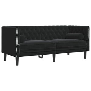 vidaXL Canapé Chesterfield Autre Noir 174 x 74.5 x 70.5 cm Velours