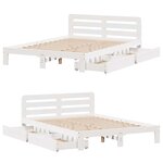 vidaXL Cadre de lit sans matelas blanc 140x200 cm bois de pin massif