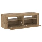 vidaXL Meuble TV avec lumières LED chêne artisanal bois d'ingénierie