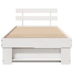 vidaXL Cadre de lit avec tiroir Blanc 90 x 200 cm Bois massif en pin