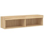 vidaXL Meubles TV avec lumières LED 2 Pièces chêne sonoma 60x30x30 cm