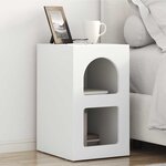 vidaXL Table de chevet Blanc 29 5 x 35 x 50 cm Bois d'ingénierie