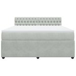 vidaXL Sommier à lattes de lit et matelas Gris clair 180x200cm Velours