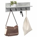 vidaXL Porte-manteau mural Montage mural Gris béton 60 x 10 5 x 18 cm