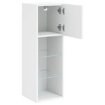 vidaXL Meuble TV avec lumières LED blanc 30 5x30x90 cm