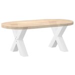 vidaXL Pieds de table basse en forme de X  2 pièces  blanc  50 x (42-43) cm  acier