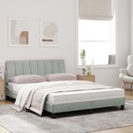 vidaXL Lit avec matelas Hanko gris clair 120x200 cm velours