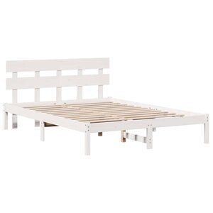 vidaXL Cadre de lit Blanc 150 x 200 cm Bois de pin massif