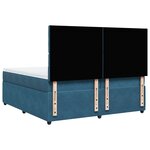 vidaXL Sommier à lattes de lit et matelas Bleu foncé 200x200cm Velours