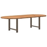 vidaXL Table à manger marron clair bois de chêne massif ovale