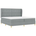 Lit à ressorts vidaXL avec matelas en gris clair  200x200 cm  tissu