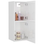 vidaXL Armoire de salle de bain Blanc brillant Bois d’ingénierie