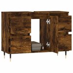 vidaXL Armoire salle de bain chêne fumé 80x33x60cm bois d'ingénierie