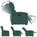 vidaXL Fauteuil inclinable électrique vert foncé velours