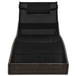 vidaXL Chaise longue avec oreiller Résine tressée Marron