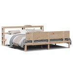 vidaXL Cadre de lit avec tête de lit 200x200 cm Bois de pin massif
